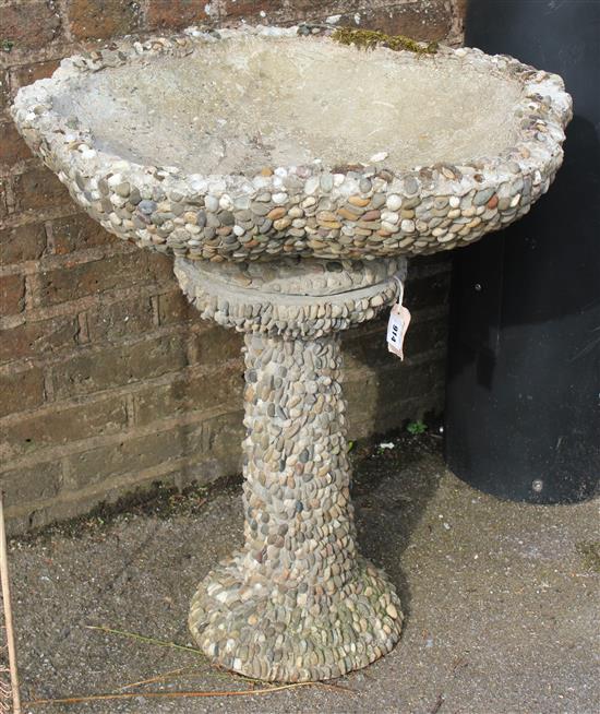 Stone & pebble bird bath